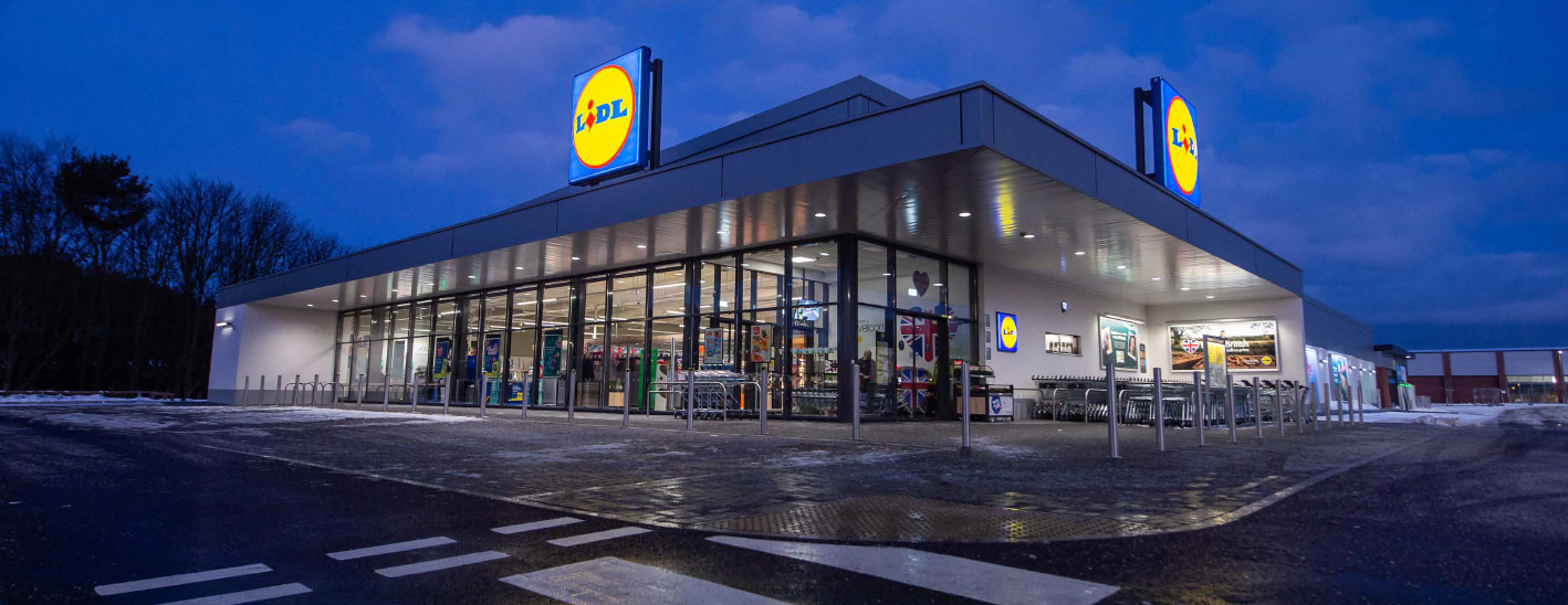 Lidl store at night