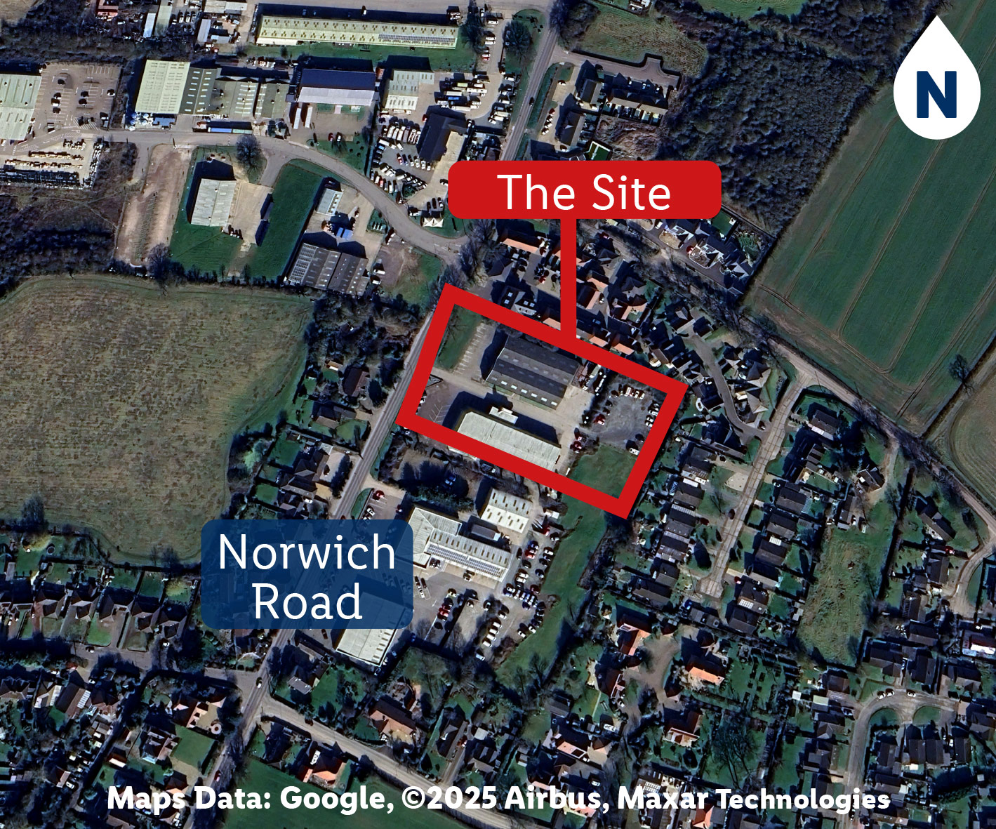 aerial photograph of the site